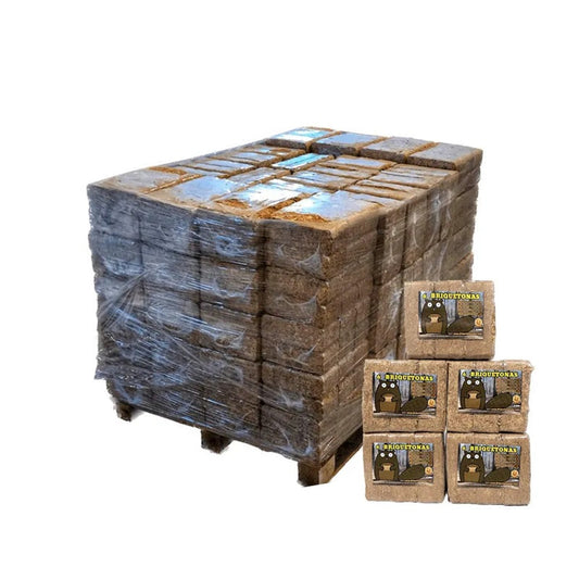 Paquete de 6 briquetas de madera Castor de 9 kg