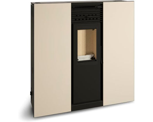 Tj - estufa de pellets canalizable de pasillo modelo pegaso 12 kw - blanco