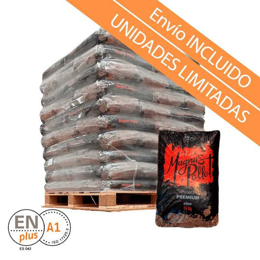 Palé de 70 sacos de pellet MAGNUS Certificado ENplus A1