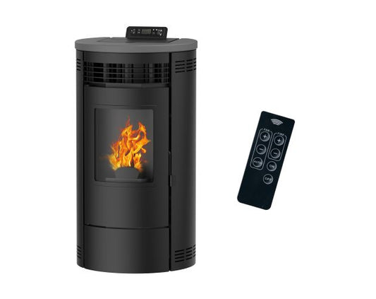 Estufa de pellets flavia 15 kw sannover negro