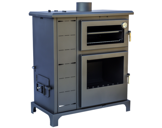 Joima - estufa policombustible con horno modelo eco valle 12 kw