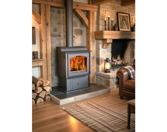Estufa de leña Montana 11 kw / Alto rendimiento 85% / calefaccion 320 m3