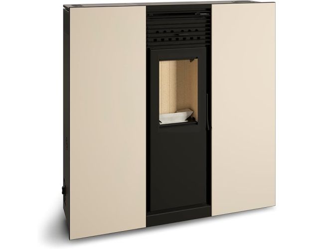 Tj - estufa de pellets canalizable de pasillo modelo pegaso 12 kw - blanco