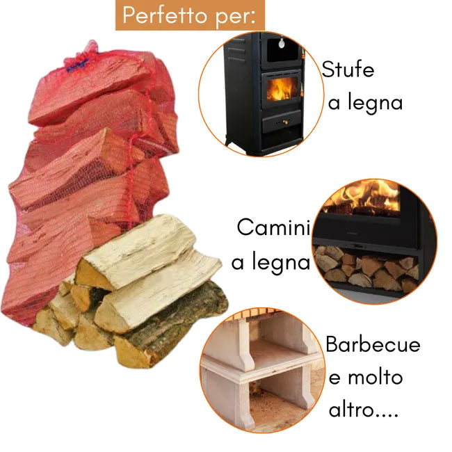 Saco de leña 300 Kg Haya para chimeneas y estufas Encendedores Troncos – ZIK